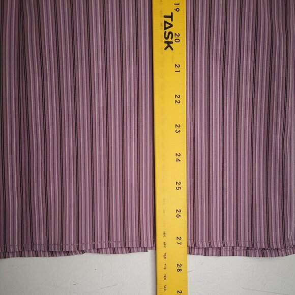 DCC Stretch Junior Plus Ladies Purple Black & White Striped Zipper Closure Shirt - Picture 8 of 8
